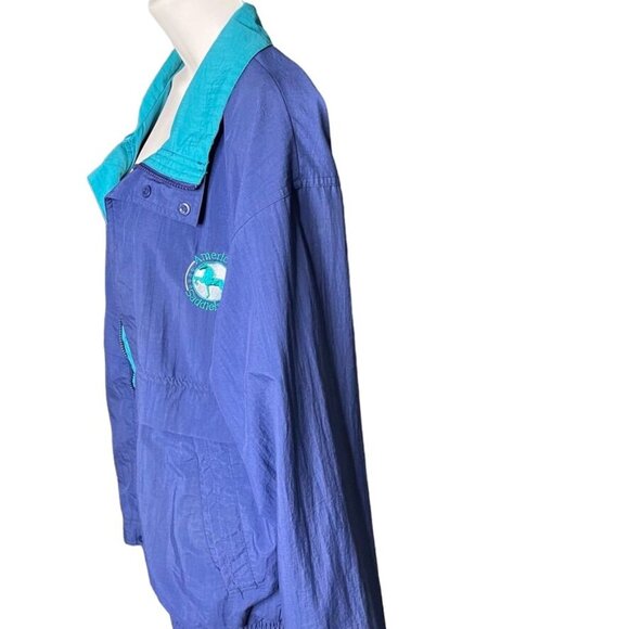 Vintage American Saddlebread Windbreaker Jacket Blue Green Y2K Size Small u - Picture 4 of 9